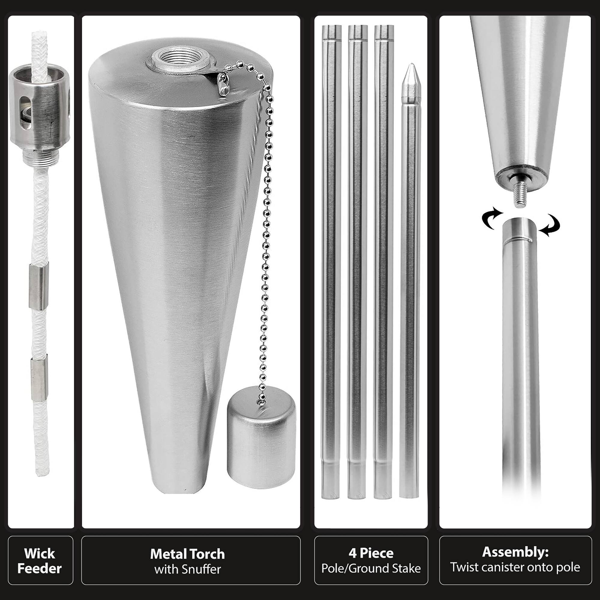 Sorbus 60" Matney Cone Stainless Steel Outdoor Torches , 2ct.
